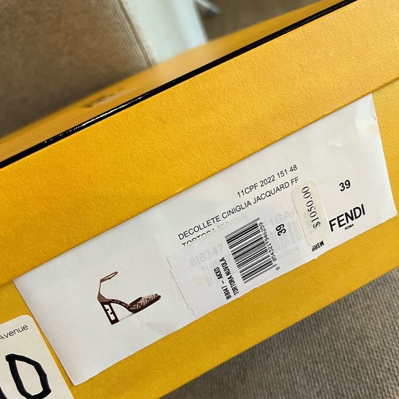 NEW in box. Fendi FF logo jacquard sandal heels - Picture 8 of 16